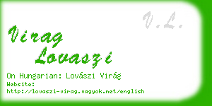virag lovaszi business card